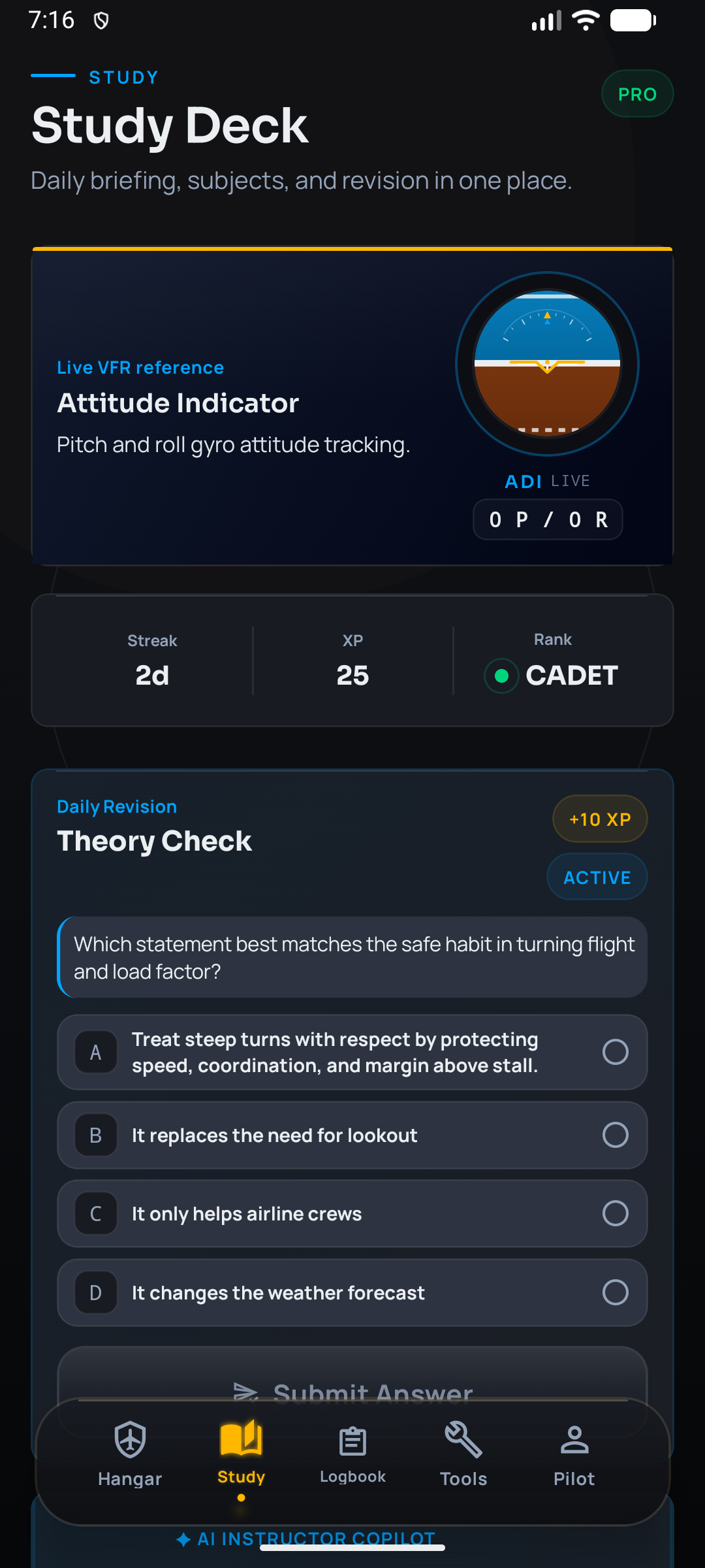 Aivion app screen